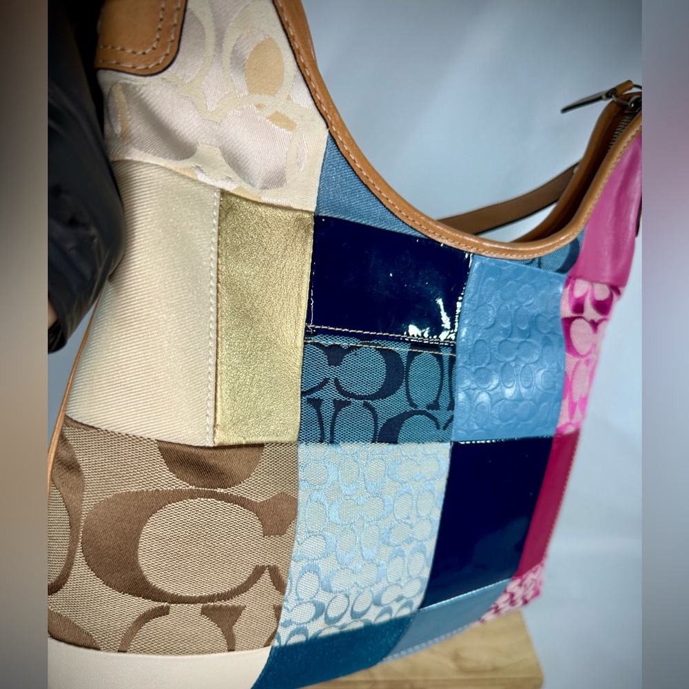**SOLD** RARE COACH Patchwork Hobo 14650 Shoulder Crossbody Bag - Picture 1 of 15